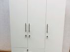 MODERN MELAMINE WHITE 3D LARGE 2 DRAWER WARDROBE WITH OUT MIRROR