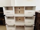 MODERN MELAMINE WHITE 65” TV STAND WITH SIDE 2 DRAWERS