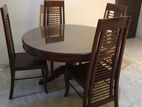 Modern Teak Dining Table with 4 Chairs Set