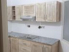 MODERN TEAK PANTRY IN WHITE WASH ,GREEN COLOURS