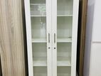 Modern White 6ft Glass Display Cupboard