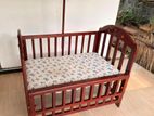 Mohogany Baby Cot with Mattress