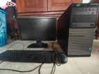 Monitor + Computer tower Keyboard Mouse Cables