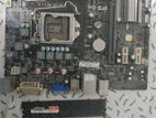 Motherboard H61 With 4GB Ram