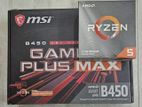 MSI B450 Gaming Plus Motherboard with Processor.