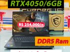 MSI Cyborg 15 |RTX 4050/6GB|Core i5 12th Gen|8GB DDR5 RAM|512GB NVMe