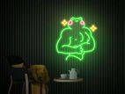 Muscle Neon Sign, LED Light, Gym Wall Decor, Dumbbell