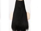 Natural Black Straight Synthetic Clip on Hair Extension