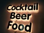 Neon Led infinity Textile Bar Café restaurant halal Name board sign boar
