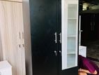 New 2 Door Black Melamine Wardrobes with Mirror .