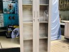 New 2 Door Glass Melamine Office Cupboard
