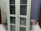 New 2 Door Glass Steel Office Cupboard