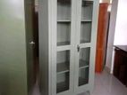 New 2 Door Glass Steel Office Cupboard