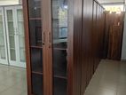 New 2D Brown Glass Melamine Office Cupboard .