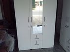 New 3 D White Melamine Wardrobes with Mirror