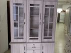 New 3 Door Ash White Melamine Display Cupboard .