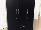 New 3 Door Black Melamine Wardrobes .