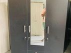 New 3 Door Black Melamine Wardrobes with Mirror .