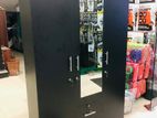 New 3 Door Black Melamine Wardrobes with Mirror