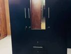 New 3 Door Black Melamine Wardrobes with Mirror .