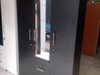 New 3 Door Black Melamine Wardrobes with Mirror .