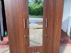 New 3 Door Melamine Wardrobes with Mirror (Brown ).