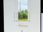 New 3 Door white Melamine Wardrobes with Mirror .