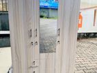 New 3D Ash White Melamine Wardrobes with Mirror .