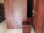 New 3D Melamine Wardrobes with Teak Bedside M cupboard