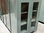 New 4*3 Ft Glass Door Half Steel Office Cupboard .