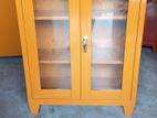 New 4*3 Ft Glass Door Steel Office Cupboard Yellow Colour