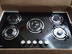 New 5 Gas Burner Cooker Hob Glass Top