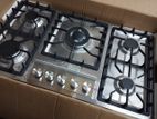 New 5 Gas Burner Cooker Hob - Stainless Steel