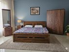 new 6 item bedroom furniture set 6*6 bed hybrid mattress 3 door cupboard