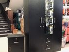 New 6*4 Ft Black Melamine Wardrobes with Bed Side Cupboard M