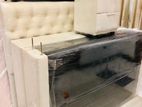 New 6*5 ft 72*60 Cushion Divan Bed with Bedside Cupboard