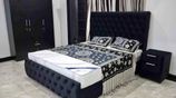 New 6*5 Ft 72*60 Queen Black Bedroom set .