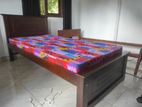 New 6x3 Teak Box Bed With Double Layer Mattress =117