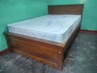 New 6x4 Teak Box Bed With Arpico Spring Mattress 7 Inches / 1120