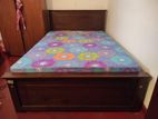 New 6x4 Teak Box Bed With Double Layer Mattress (A7)