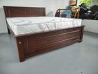 New 6x5 (72x60) Teak Box Bed With Arpico Spring Mattress 7 Inches (Q20)