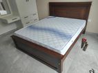 New 6x5 Teak (3.5 Leg Large) Box Bed With Arpico Spring Mattress (W23)