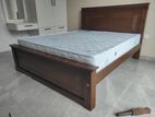 New 6x5 Teak 3.5 Leg Large Box Bed With Arpico Spring Mettress (Bb12