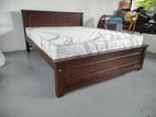 New 6x5 Teak Box Bed With Arpico Spring Mattress 7 Inches (d11)