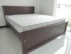 New 6x5 Teak Box Bed With Arpico Spring Mattress 7 Inches (W10)