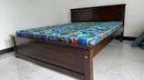 New 72"x60" (6x5) Size Teak Box Bed With Arpico Hybrid Mattress (Ii10)