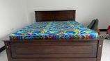 New 72"x60" (6x5) Size Teak Box Bed With Arpico Hybrid Mattress (Ii10)