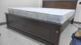 New 72"x60" (6x5) Size Teak Box Bed With Arpico Spring Mettress 7 Inches