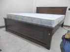 New 72"x60" (6x5) Size Teak Box Bed With Arpico Spring Mettress (Ee3)