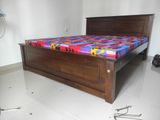 New 72x60 (6x5) Teak Box Bed With Double Layer Mattress Queen Size